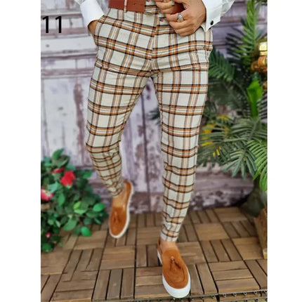 Pants Business Casual Men Checkered Fashion British Pants - Pants - Toplimit - Mad Fly Essentials