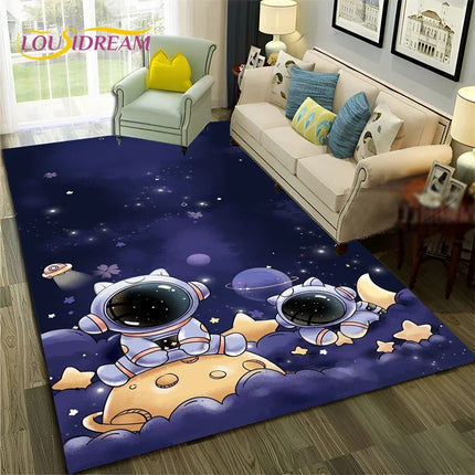 Area Rug Universe Space Galaxy Planet 3D Rug - Area Rug - Essential Rugs - Mad Fly Essentials