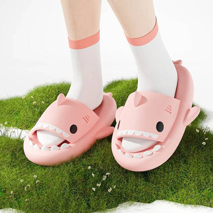 Women Cartoon Shark Thick Sole Slippers - Mad Fly Essentials