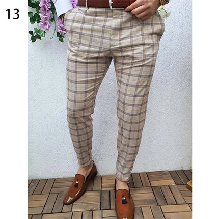 Pants Business Casual Men Checkered Fashion British Pants - Pants - Toplimit - Mad Fly Essentials