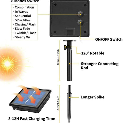 Solar Tube Outdoor Garden Fairy Lights - Mad Fly Essentials