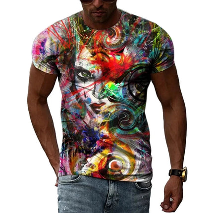 Men Personality 3D Graffiti Graphic Shirts