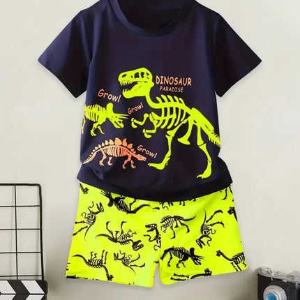 Tracksuit Boy Dinosaur Retro O-Neck Tracksuit Set - Tracksuit - Nifineo - Mad Fly Essentials