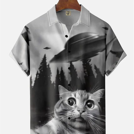 Hawaiian Shirt Men UFO Alien Summer Beach Tee - Hawaiian Shirt - Owlstream - Mad Fly Essentials