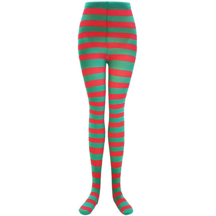 Gilishon Women Gothic Striped Pantyhose Rainbow Slim Elastic Leggings Hosiery - Mad Fly Essentials