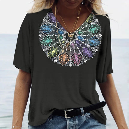 Shirt Women Vintage Sun-Moon Plus Short Tee - Shirt - Dream Girl - Mad Fly Essentials