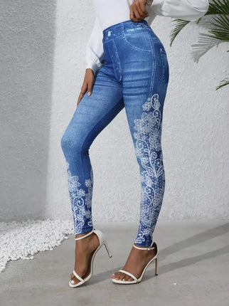 Leggings Women Denim Pocket Slim Fit Pants - Leggings - Miss Molly - Mad Fly Essentials