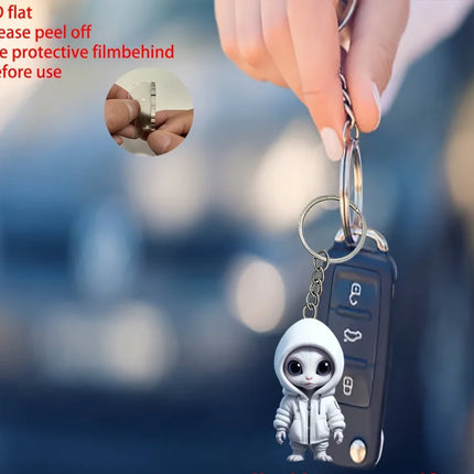 Keychain Green Alien 2D Science Fiction Car Pendant - Keychain - Kingonedom - Mad Fly Essentials