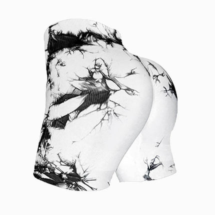 Women Pink Tie Dye Yoga Fitness Shorts - Mad Fly Essentials