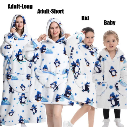 Hoodies Women Family Matching XL Lion Plush Blanket Hoodies - Animal Game - Mad Fly Essentials