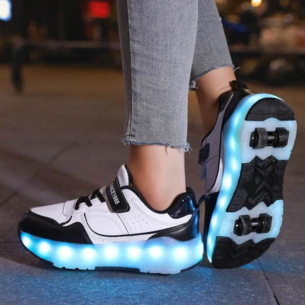 Kids Girls USB LED Light Luminous Skate Sneakers - Mad Fly Essentials