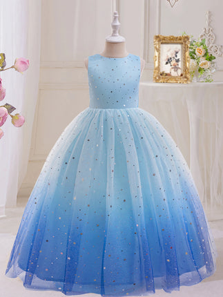 Party Dress Baby Girl Summer Casual Blue Flower Dress - Party Dress - Kids Tales - Mad Fly Essentials