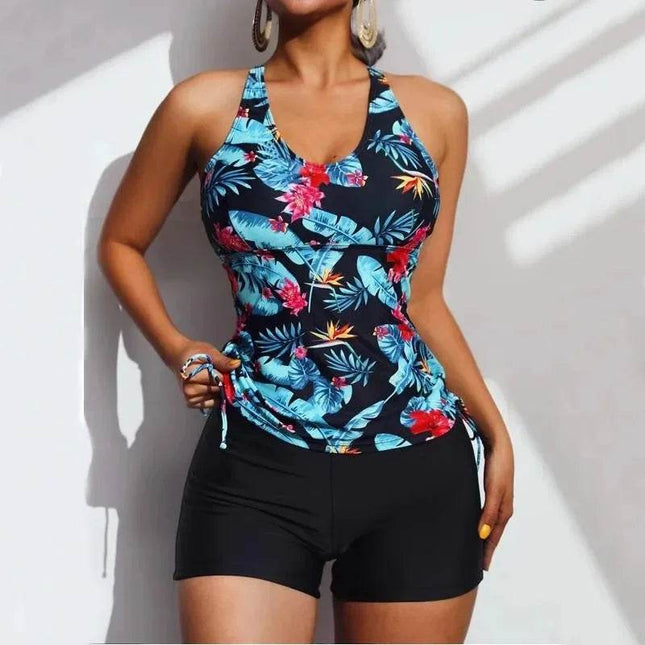 Women Swimwear Tropical Tankini Set - Mad Fly Essentials