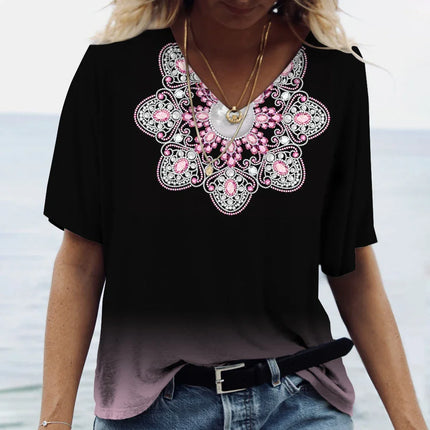 Shirt Women Vintage Sun-Moon Plus Short Tee - Shirt - Dream Girl - Mad Fly Essentials