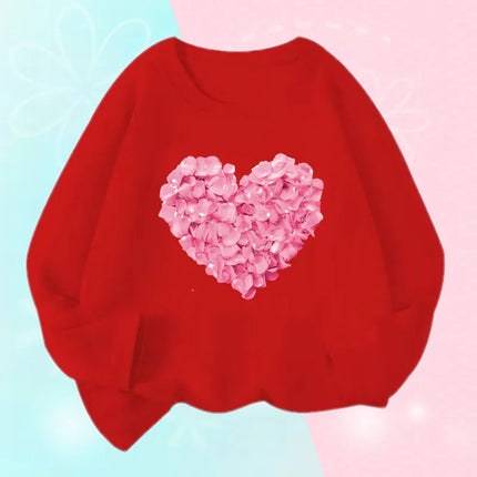 Hoodies Girls Long Heart Kids Graphic Tee Tops - Hoodies - Lolocee - Mad Fly Essentials