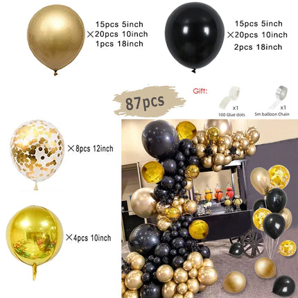 Wedding Decor Black Gold Balloon Garland Arch Kits Party Decor - Wedding Decor - Hviero - Mad Fly Essentials