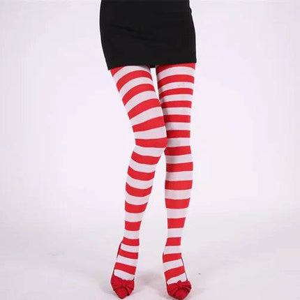 Gilishon Women Gothic Striped Pantyhose Rainbow Slim Elastic Leggings Hosiery - Mad Fly Essentials