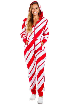 Women Fleece Animal Holiday Sleepwear Jumpsuit - Mad Fly Essentials