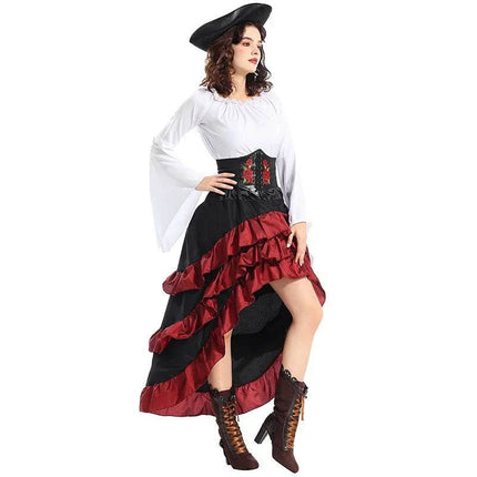 Women Medieval Halloween Pirate Captain Costume Set - Mad Fly Essentials