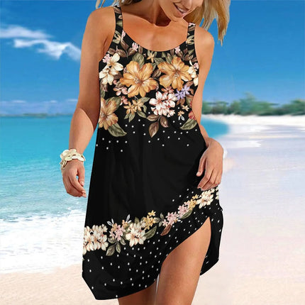 Beach Dress Women Floral Slip Solid 3D Dress - Beach Dress - EAEOVNI - Mad Fly Essentials