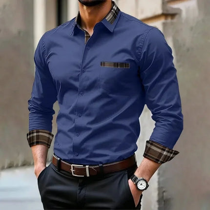 Business Casual Shirt BC Men Fashion Solid Long Sleeve Shirt - Business Casual Shirt - BC - Mad Fly Essentials