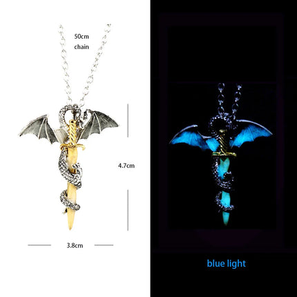 Necklace Luminous Kids Gothic Dragon Neck Cord Party Pendant Boy New - Losstower - Necklace - Mad Fly Essentials