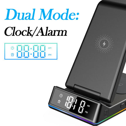 Alarm Clock LED Large Screen Clock with Wireless Charging - Alarm Clock -OnTool  - Mad Fly Essentials