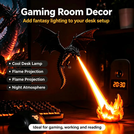 LED Night Light 3D Dragon Halloween Desktop Lamp - LED Night Light - Airinou - Mad Fly Essentials