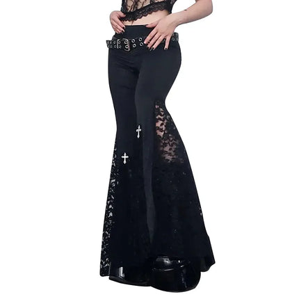 Harem Pants Women Gothic High Waist Flared Pants - Harem Pants - InsGoth - Mad Fly Essentials