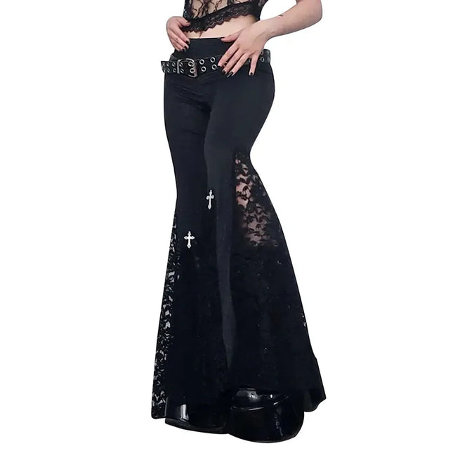 Harem Pants Women Gothic High Waist Flared Pants - Harem Pants - InsGoth - Mad Fly Essentials