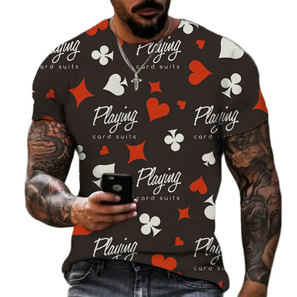 Men Summer Fashion Poker Graphic Shirts