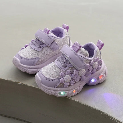 Kids LED Shoes Flower Decor Light Sneakers - Kids LED Shoes - Bidijones - Mad Fly Essentials