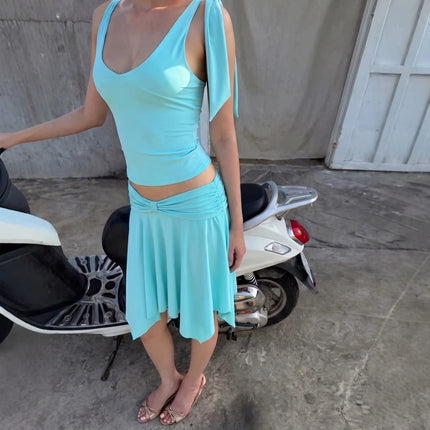 Crop Top Women Mint Green Bikini Cover-up Top - Crop Top - Allukasa - Mad Fly Essentials