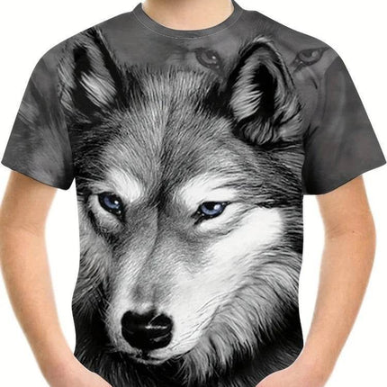 Boys Breathable Wolf Animal Graphic Tees - Mad Fly Essentials