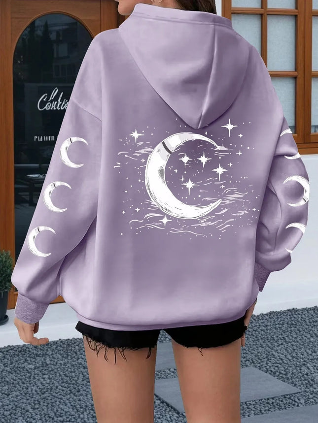 Hoodies Women Moon Winter Y2K Gothic Pullover - Hoodies - xwomenday - Mad Fly Essentials