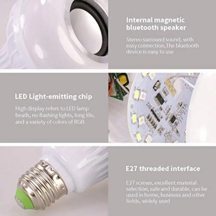 LED Bulb Smart 12W E27 Bluetooth Speaker Remote Bulb - LED Bulb - Avacom - Mad Fly Essentials