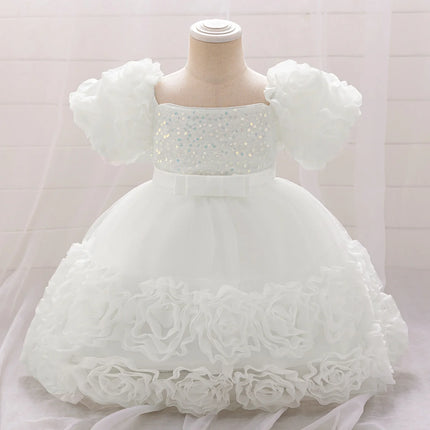 Party Dress Baby Girl Flower Baptism Tutu Birthday Dress - Party Dress - Emmababy - Mad Fly Essentials