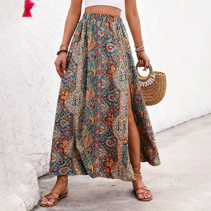 Skirt Women Summer Bohemian Long A-Line Holiday Skirt - Skirt - Boho Queens - Mad Fly Essentials