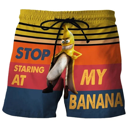 Men Fruit Banana Design Graphic 3D Boardshorts