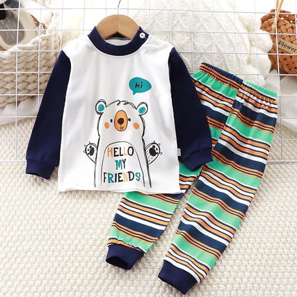 Pajama Set Baby Boy Funny Animal Long Sleepwear Pajamas - Pajama Set - Little Maven - Mad Fly Essentials