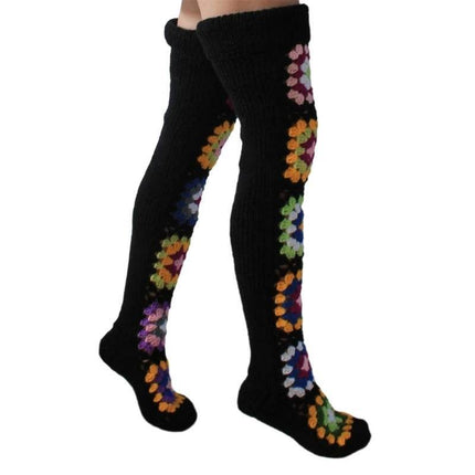 Women Vintage Crochet Thigh High Knee Socks - Mad Fly Essentials