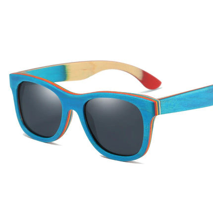 Women Sunglasses GM Blue Frame Bamboo UV400 Sunglasses - Women Sunglasses - GM Sunglasses - Mad Fly Essentials