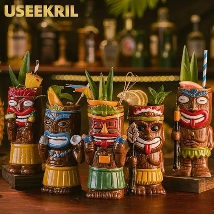 Hawaiian Style Tiki Party Cocktail Drinkware Mug