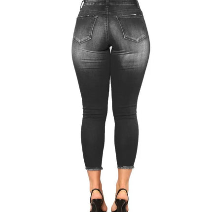 Jeans Women High Waisted Stretch Ripped Skinny Jeans - Honeygaga - Mad Fly Essentials