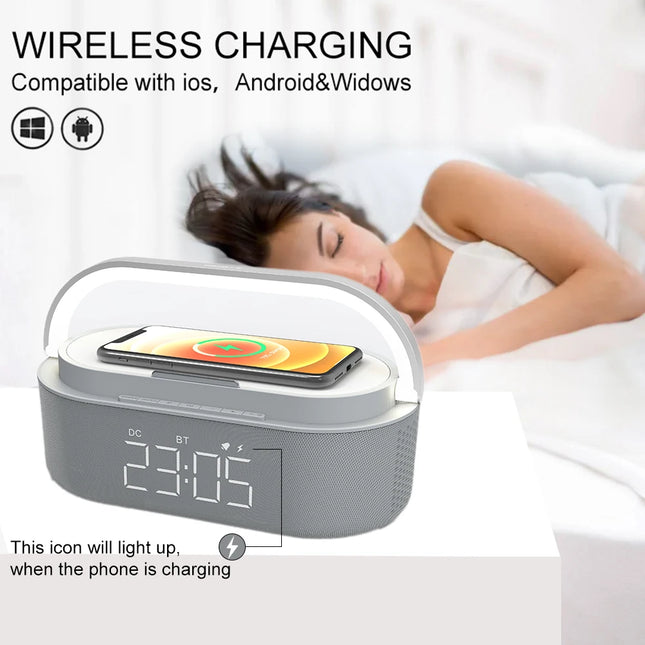 Wireless Fast-Charging Speaker Charging Station Alarm Clock