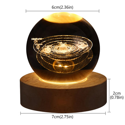 Crystal 3D USB LED Planet Moon Lamp