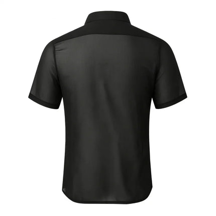 Mens Clubwear Cuban Collar Transparent Party Tops - Mens Clubwear - Cailaoban - Mad Fly Essentials
