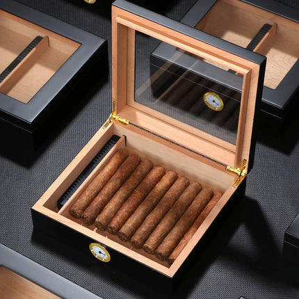 Cedar Cigar Humidor Box with Humidifier Travel Set
