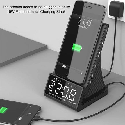 LED Large Screen Alarm Clock with Wireless QI Charging - Mad Fly Essentials