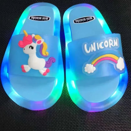 Kids Footwear Girl LED Unicorn Funny Slippers - Kids Footwear - Capsella Kids - Mad Fly Essentials